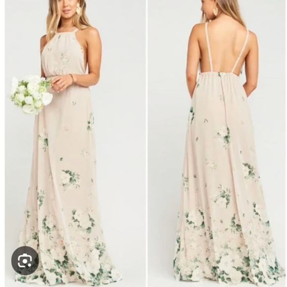 Show Me Your Mumu Floral Amanda Halter Flowy Feminine Classy Backless Maxi Dress - Picture 1 of 8